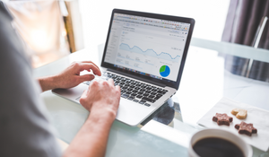 Laptop on Google Analytics homepage