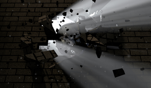 broken brick wall