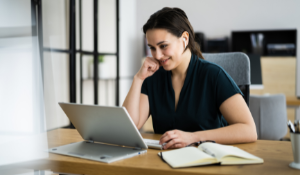 woman having online video call